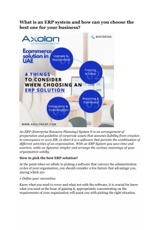 what is an erp system and how can you choose