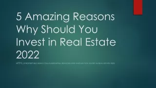5 Amazing Reasons Why Should You Invest in real estate