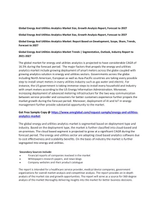 global energy and utilities analytics market size
