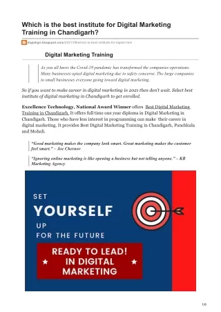 Digital Marketing Training in Chandigarh