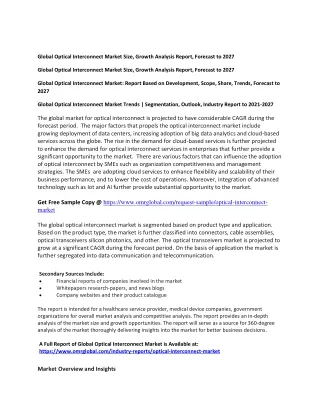 global optical interconnect market size growth