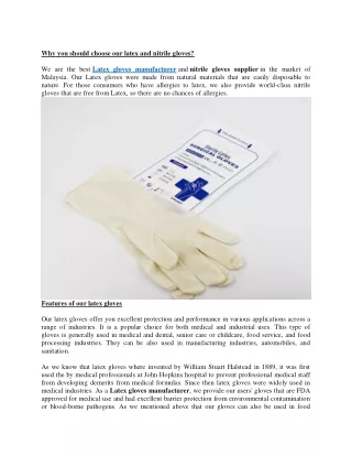 Why you should choose our latex and nitrile gloves?