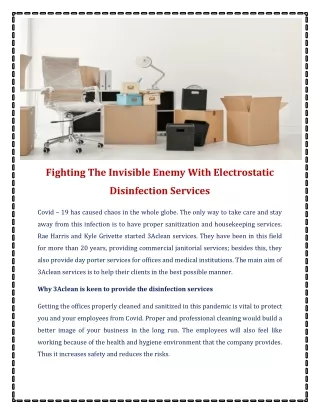 fighting the invisible enemy with electrostatic