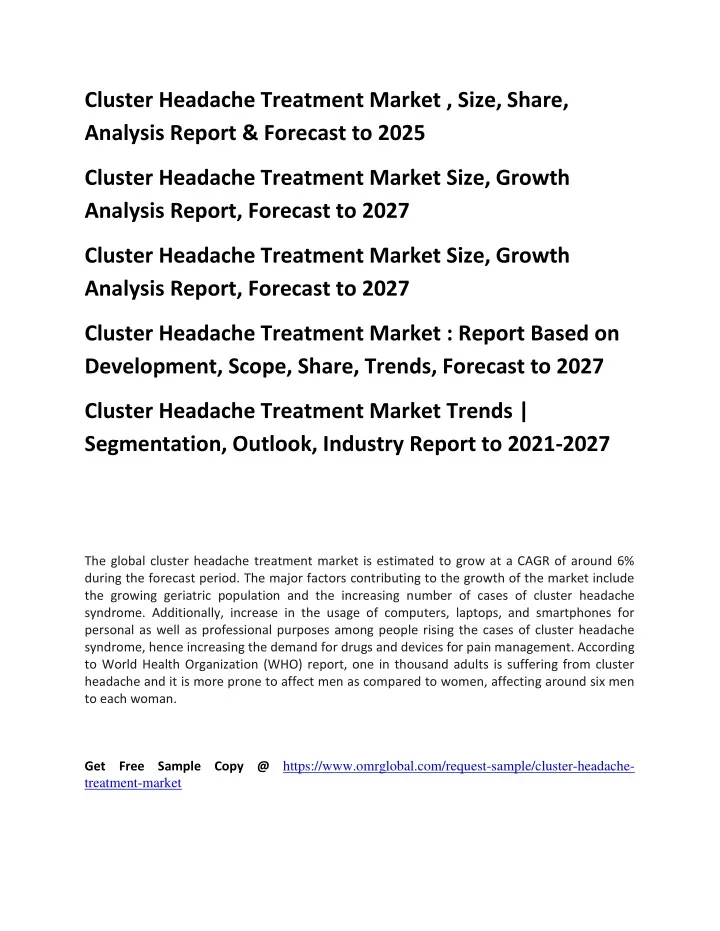 cluster headache treatment market size share