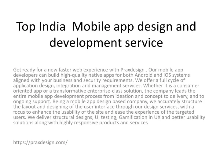 top india mobile app design and development service