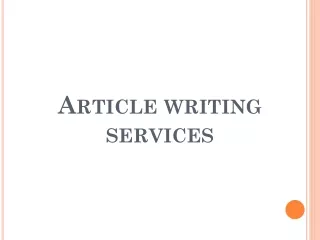 article writing services