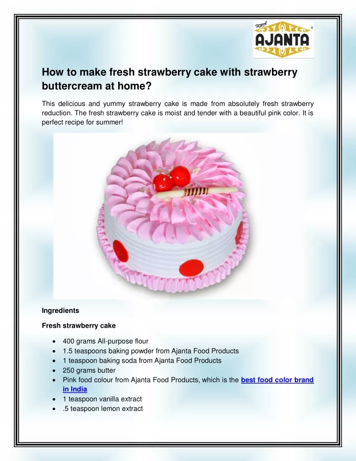 how to make fresh strawberry cake with strawberry