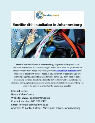 How to safely Install Satellite dish installation in Johannesburg
