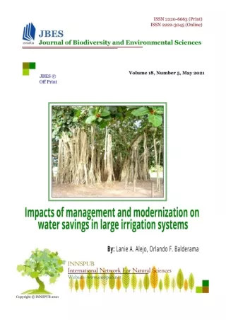 Impacts of management and modernization on water savings in large irrigation...
