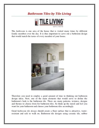 bathroom tiles by tile living