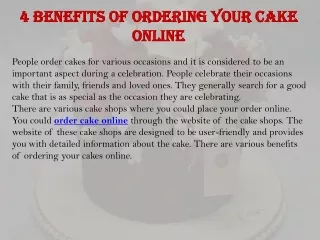 4 benefits of ordering your cake online