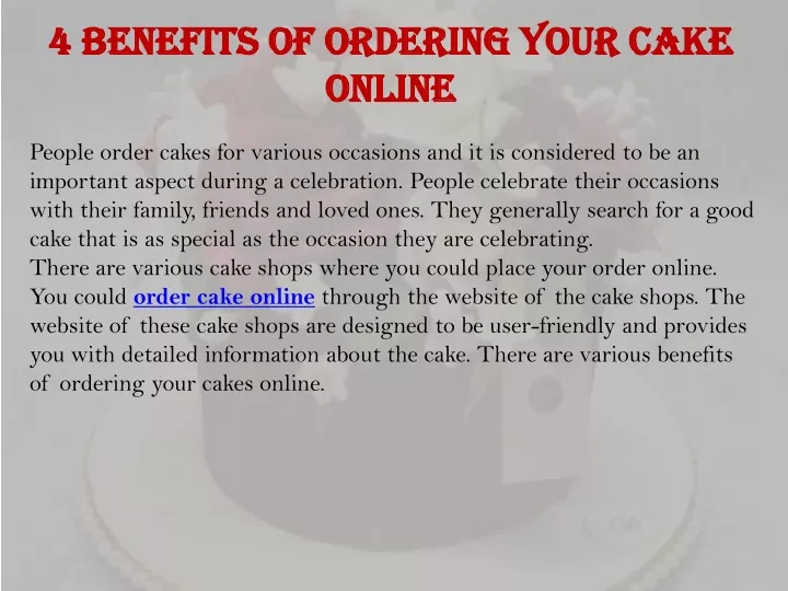 4 benefits of ordering your cake online