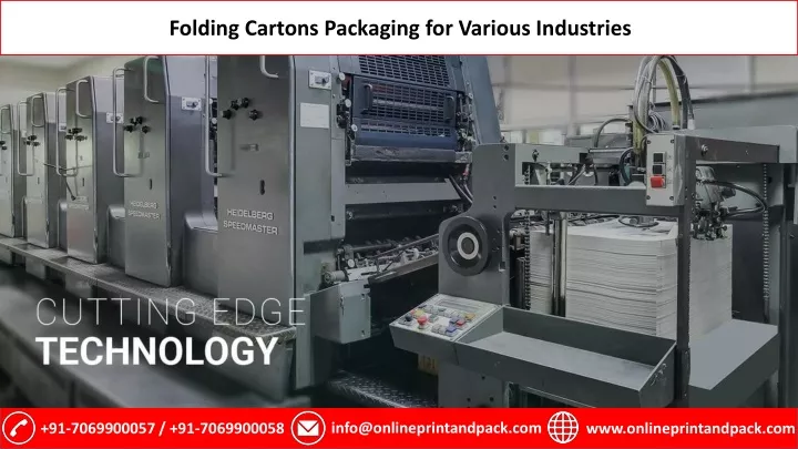 folding cartons packaging for various industries