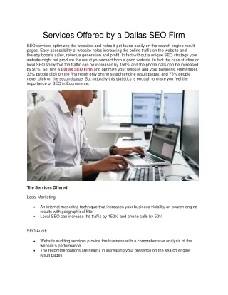 Services Offered by a Dallas SEO Firm