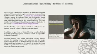 christian raphael hypnotherapy hypnosis