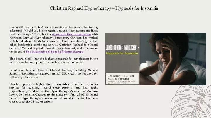 christian raphael hypnotherapy hypnosis