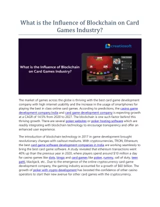 What is the Influence of Blockchain on Card Games Industry