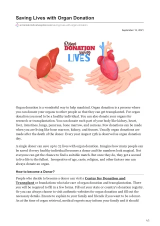 Saving Lives with Organ Donation