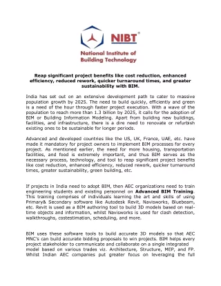 reap significant project benefits like cost