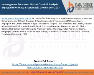 Hemangiomas Treatment Market Covid-19 Analysis Expected to Witness a Sustainable Growth over 2027