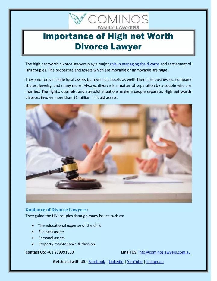 importance of high net worth divorce lawyer