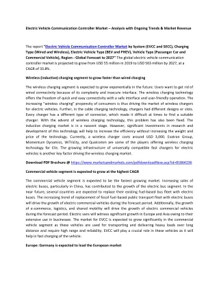 electric vehicle communication controller market