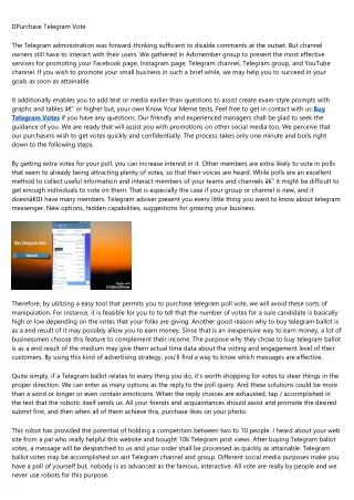 purchase telegram vote