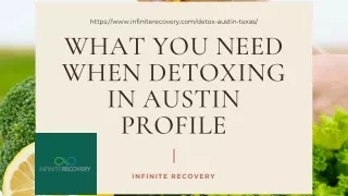 What you need when detoxing in Austin Profile
