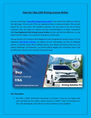 How Do I Buy USA Driving License Online