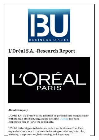 l or al s a research report