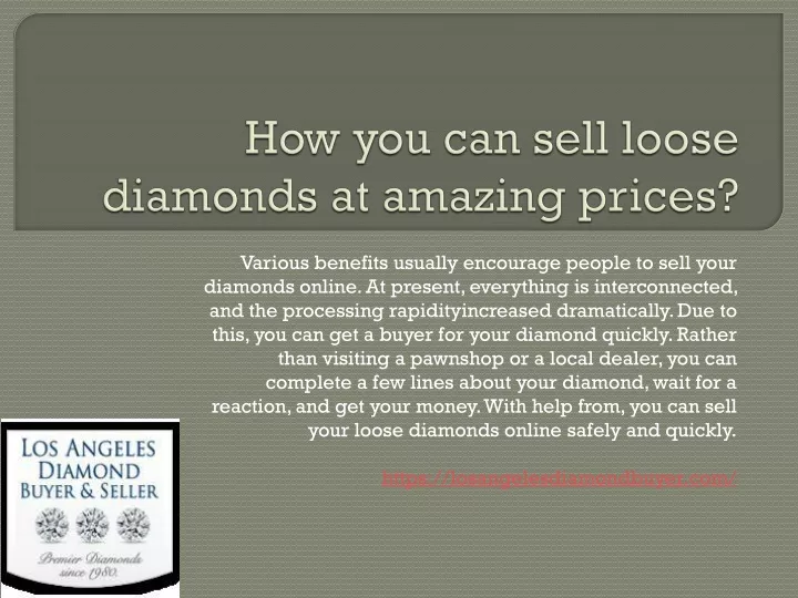 how you can sell loose diamonds at amazing prices
