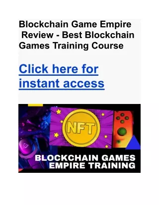 Blockchain Game Empire - Best Blockchain Games Training