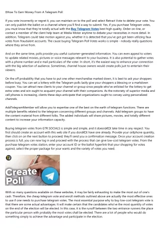 how to earn money from a telegram poll