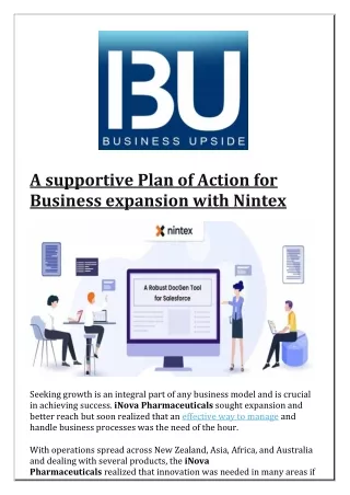 a supportive plan of action for business