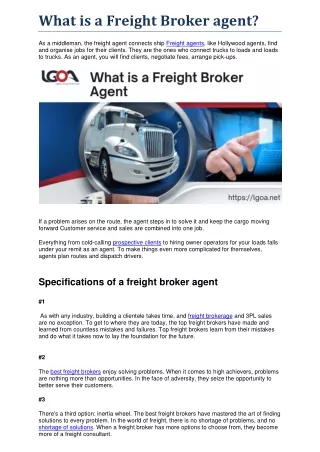 what is a freight broker agent