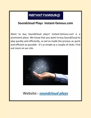 Soundcloud Plays | Instant-famous.com