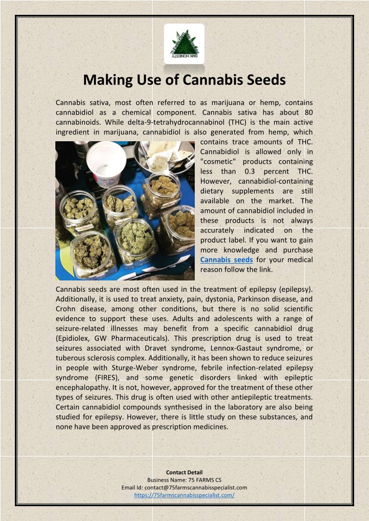 making use of cannabis seeds