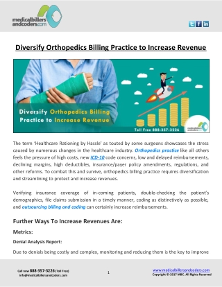 diversify orthopedics billing practice