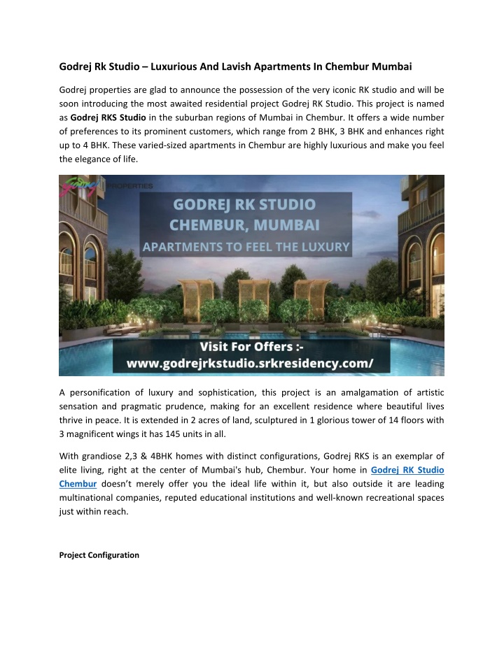 godrej rk studio luxurious and lavish apartments