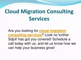 Cloud Migration Consulting Services