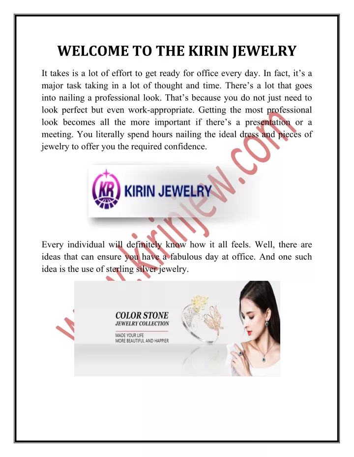 welcome to the kirin jewelry