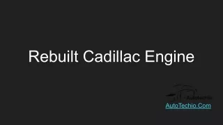 Rebuilt Cadillac Engine PDF