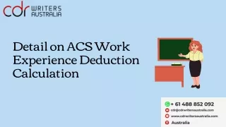 Detail on ACS Work Experience Deduction Calculation