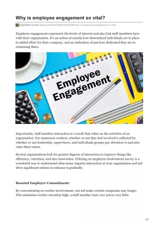 Why is employee engagement so vital?