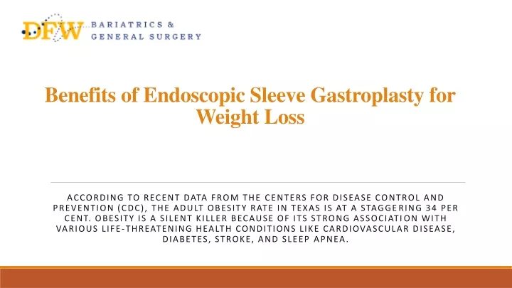 benefits of endoscopic sleeve gastroplasty for weight loss