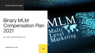 Netsoft MLM Software - Binary MLM Compensation Plan 2021