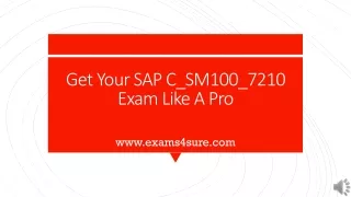 get your sap c sm100 7210 exam like a pro