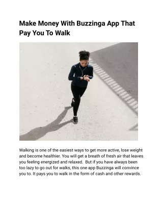 Walk and Earn Rewards App, Get Paid to Walk