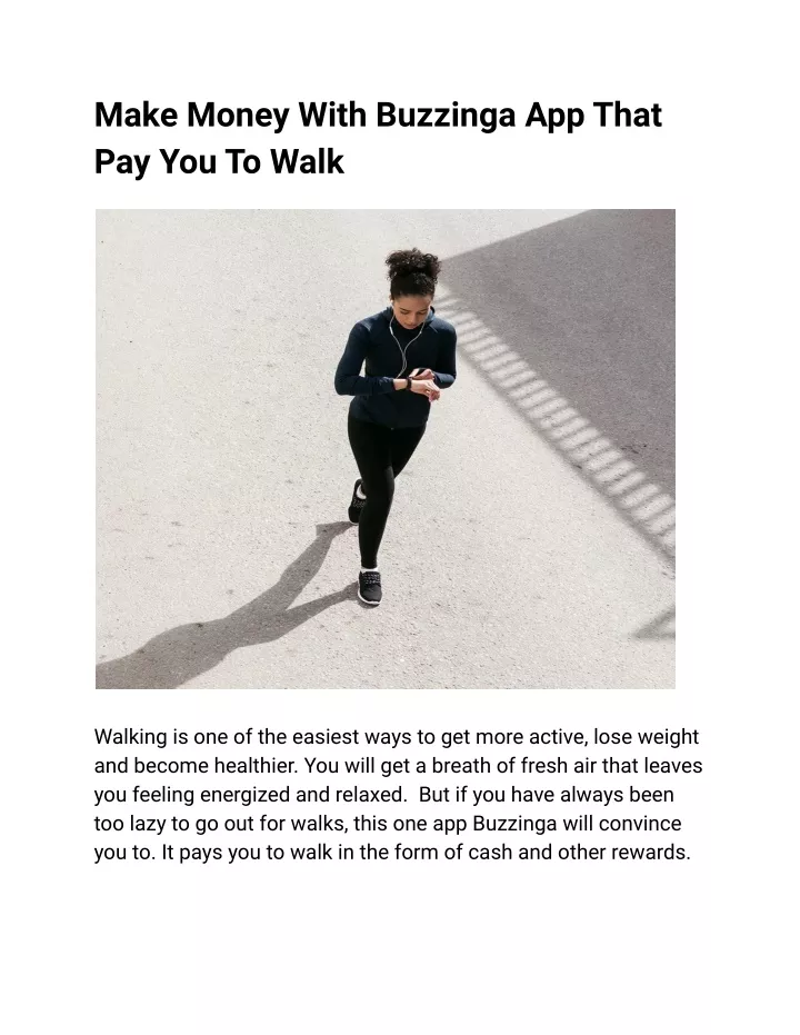 make money with buzzinga app that pay you to walk