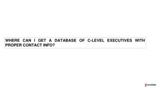 where can i get a database of c level executives